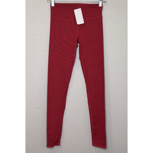 Fabletics Salar Ankle Leggings Womens Size XXS Red Four Way‎ Stretch Workout NEW